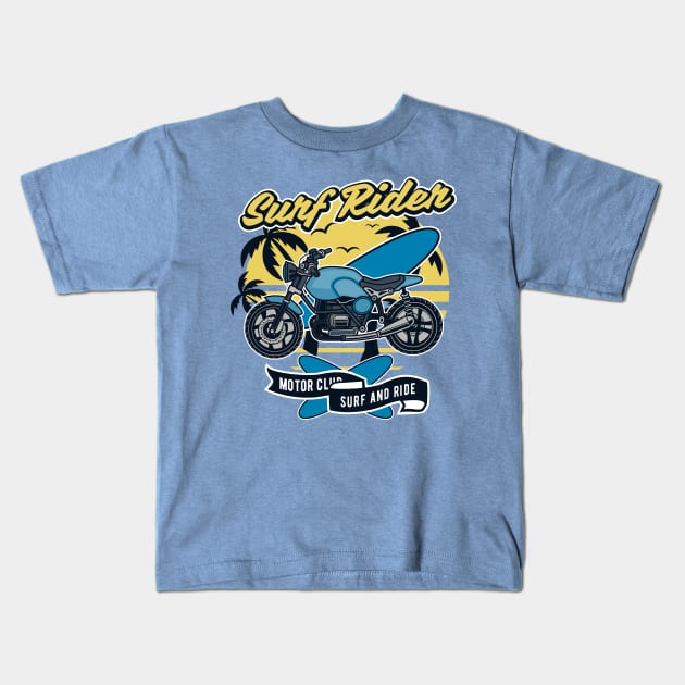 Surf Rider Motor Club Kids T-Shirt by VintageHeroes